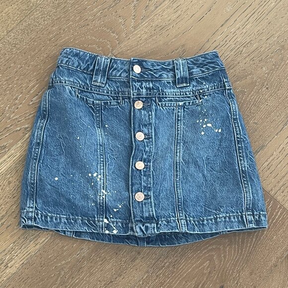 We The Free Jean Skirt with Built-in Shorts - Size 25 - Picture 1 of 5